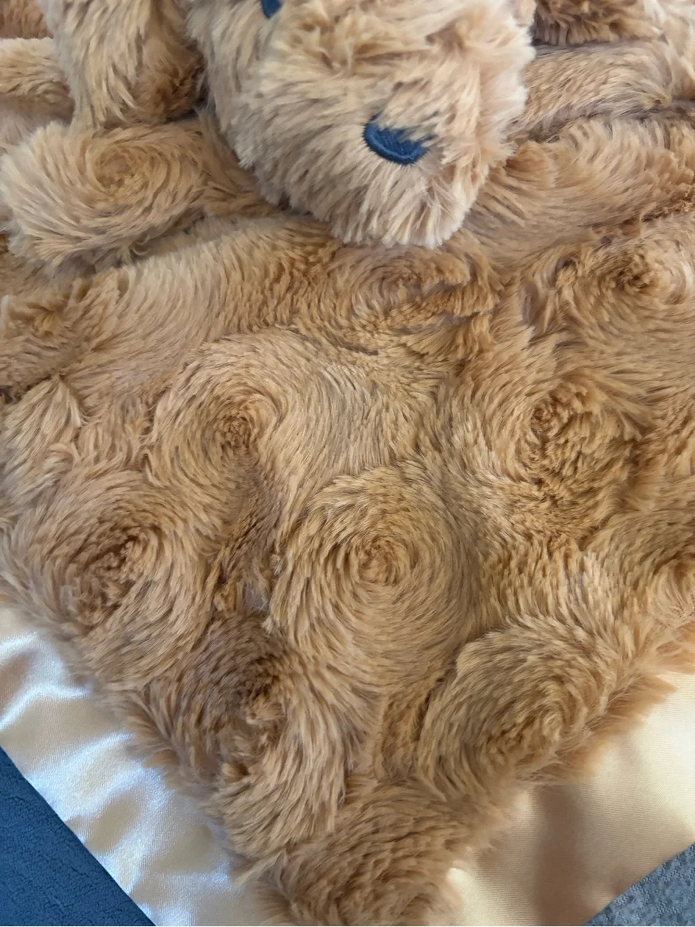 cloud island Tan Plush Puppy Lovey Blanket